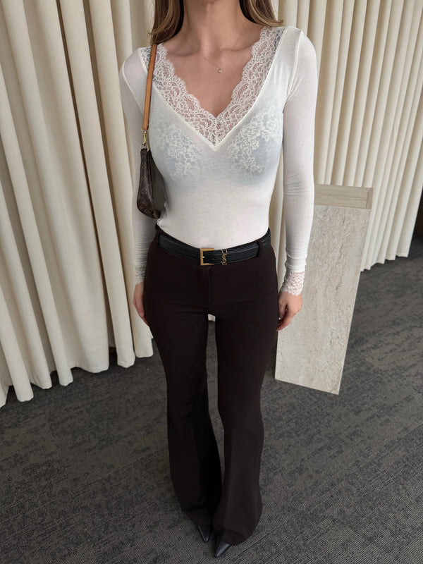 Kahverengi İspanyol Paça Pantolon - 1404