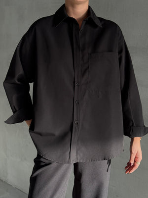 Siyah Merlin Kemerli Gömlek Pantolon Takım