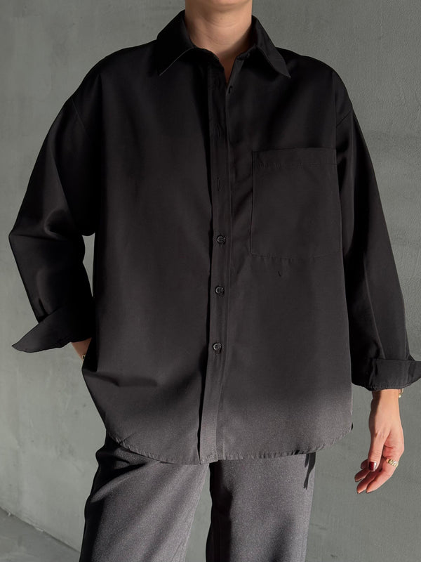 Siyah Merlin Kemerli Gömlek Pantolon Takım