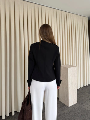 Siyah Napolyon Blazer Ceket - 9729