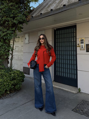 Kırmızı Şal Detaylı Kazak - 251180