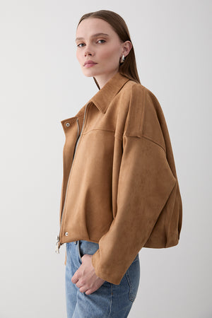 Bej Clara Süet Ceket - 2929