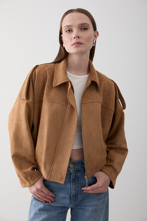 Bej Clara Süet Ceket - 2929