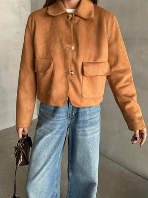 Taba Zelda Süet Kısa Ceket