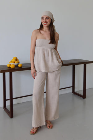 Taş Bandanalı %100 Pamuk Müslin Takım