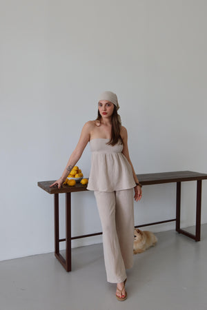 Taş Bandanalı %100 Pamuk Müslin Takım