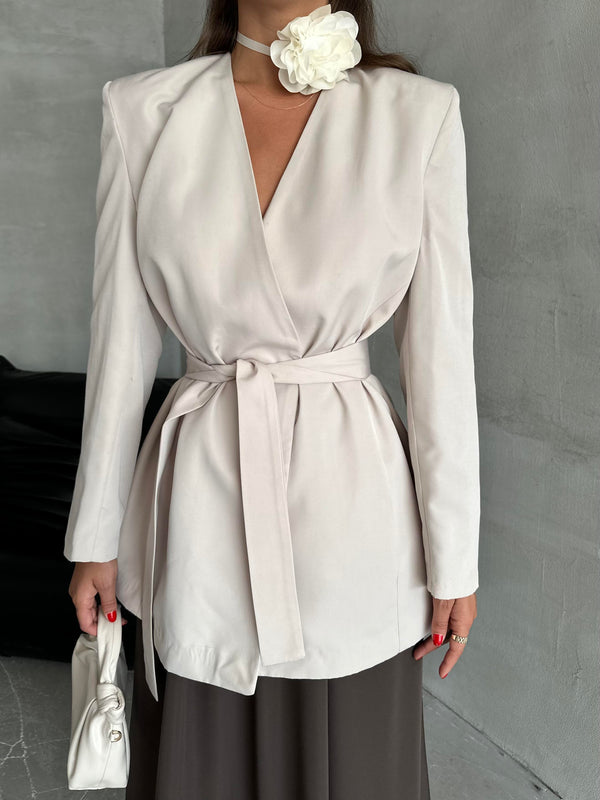 Taş Elegant Kuşaklı Ceket