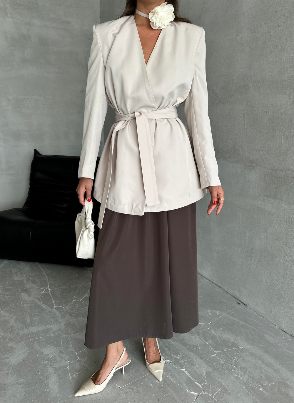 Taş Elegant Kuşaklı Ceket