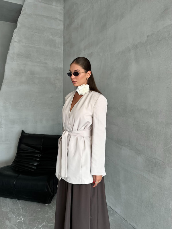 Taş Elegant Kuşaklı Ceket