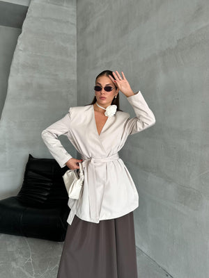 Taş Elegant Kuşaklı Ceket