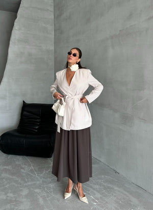 Taş Elegant Kuşaklı Ceket