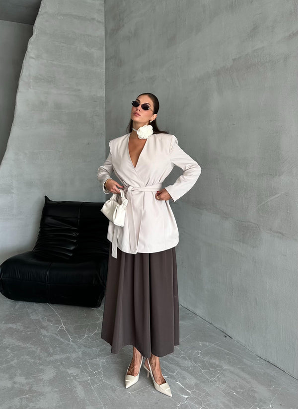 Taş Elegant Kuşaklı Ceket