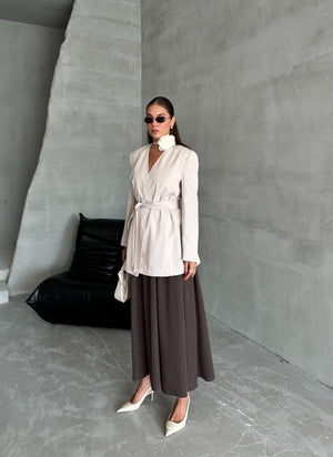 Taş Elegant Kuşaklı Ceket