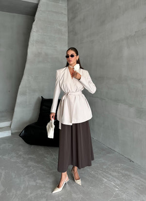 Taş Elegant Kuşaklı Ceket