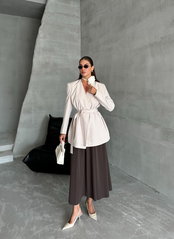 Taş Elegant Kuşaklı Ceket