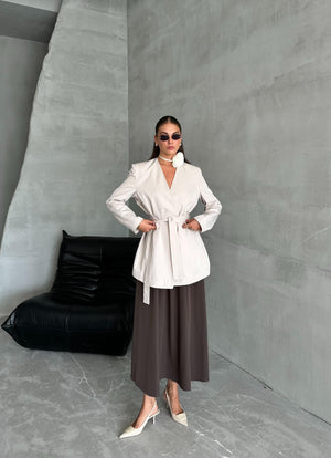 Taş Elegant Kuşaklı Ceket