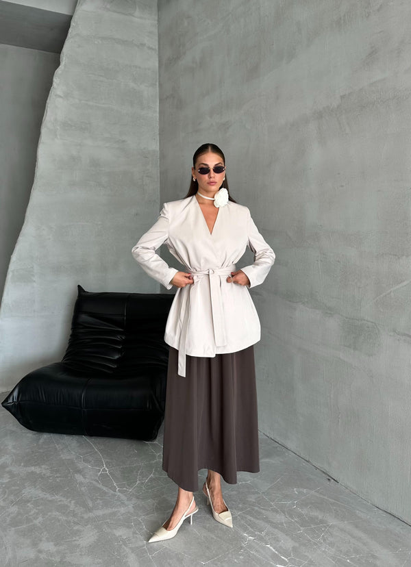 Taş Elegant Kuşaklı Ceket