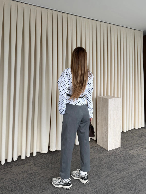 Gri Klasik Düz Kesim Pantolon - 9957
