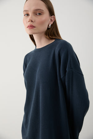 Lacivert Selanik Örme Triko Takım - 4587