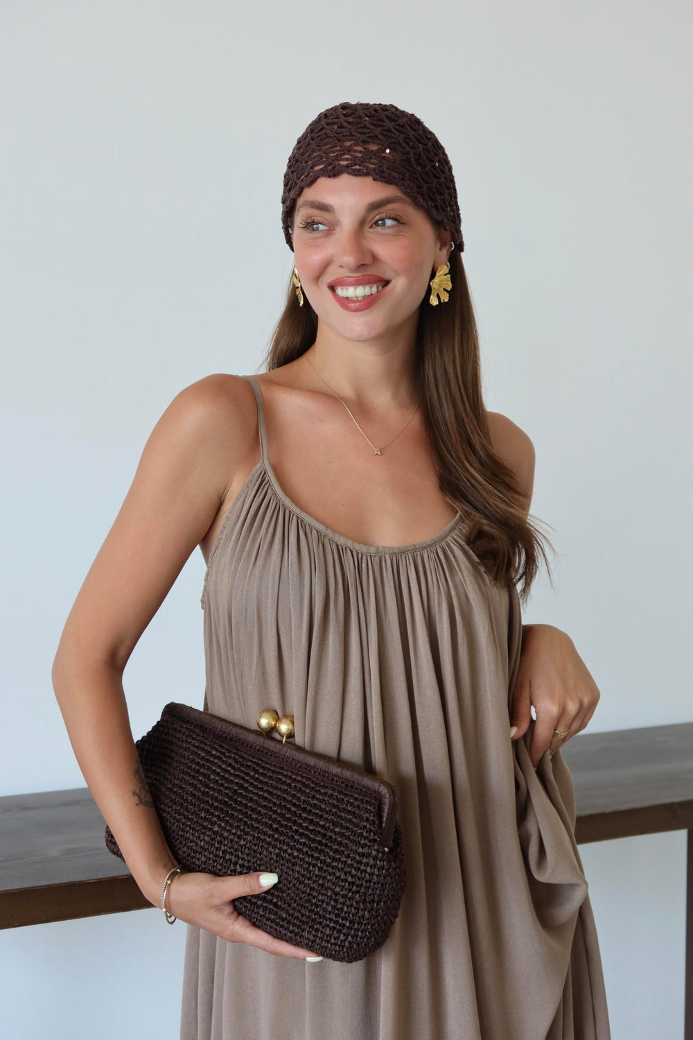 Vizon Askılı Rahat Kesim Elbise