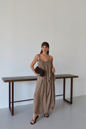 Vizon Askılı Rahat Kesim Elbise