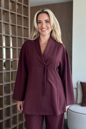 Bordo Bluz Pantolon Takım - 8767