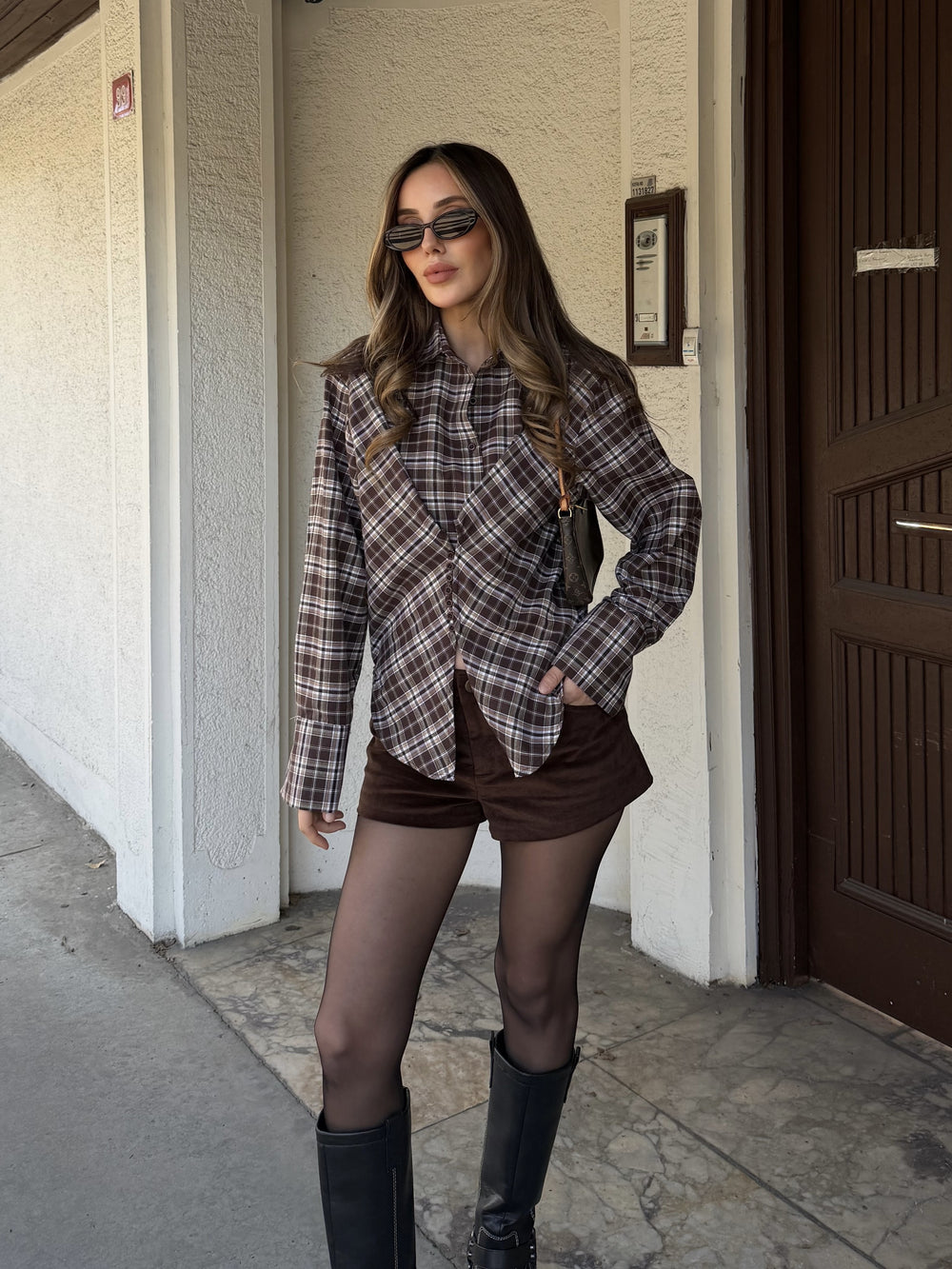 Ekru - Kahve Vogar Gömlek - 110241